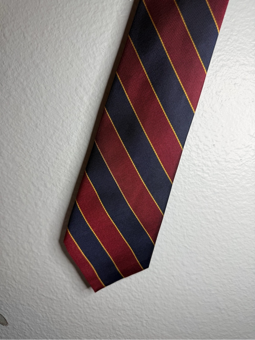 Classic Men's Stripe Tie in Burgundy and Navy